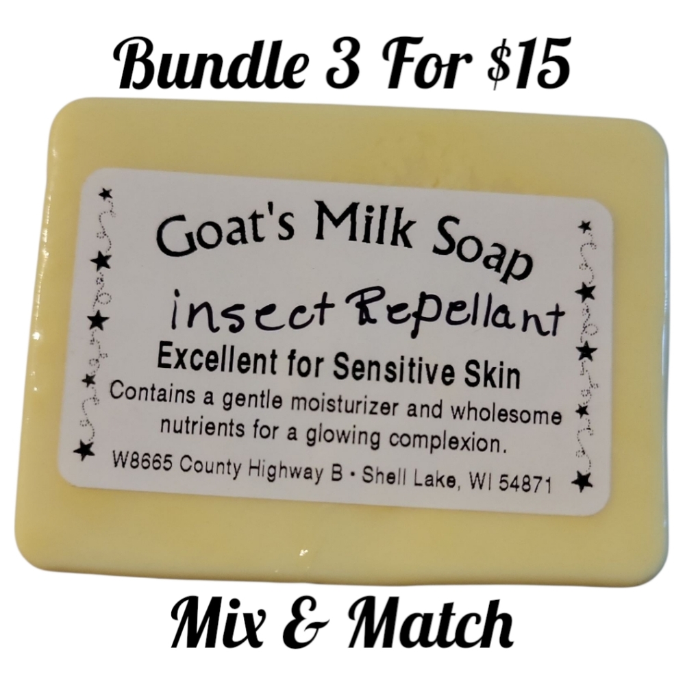 Home-made Amish Goat's Milk Soap Bar Insect Repellant Borntregers Bundle 3/$15 - Picture 2 of 6